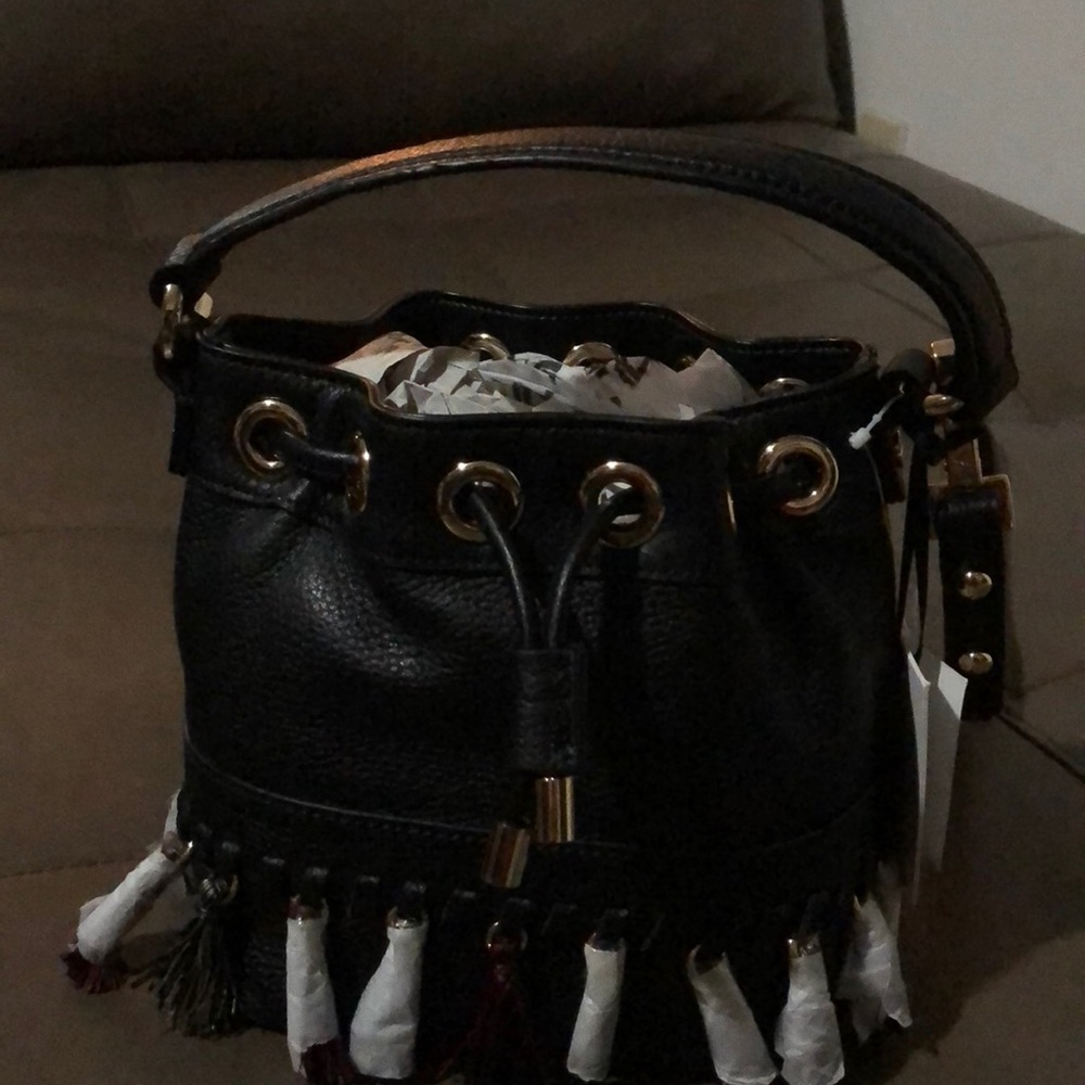Milly leather bucket bag